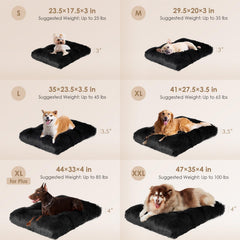 EHEYCIGA Fluffy XXL crate pad non-slip bottom keeps the bed stable.