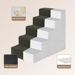 EHEYCIGA foldable dog stairs convert to a cozy bed for naps.