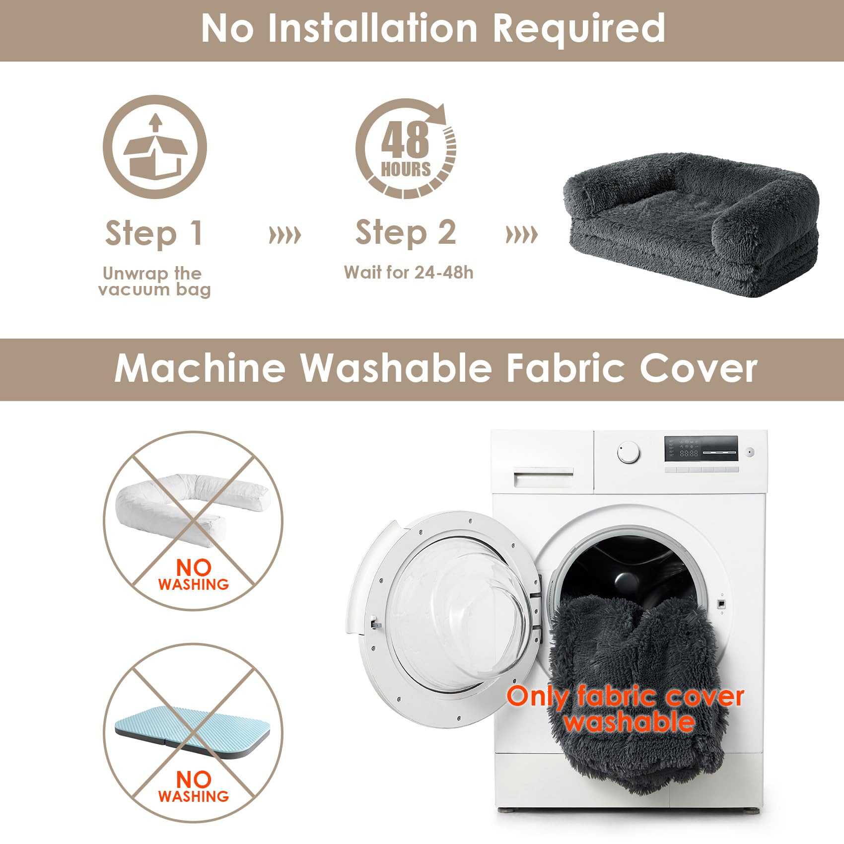 EHEYCIGA bed measures 72 by 44 by 11 inches for ample lounging.