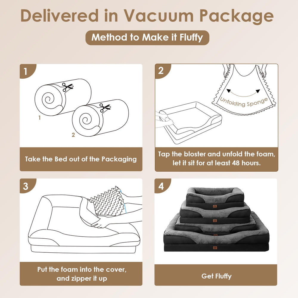 EHEYCIGA four-sided bolster supports for curling up or stretching out.