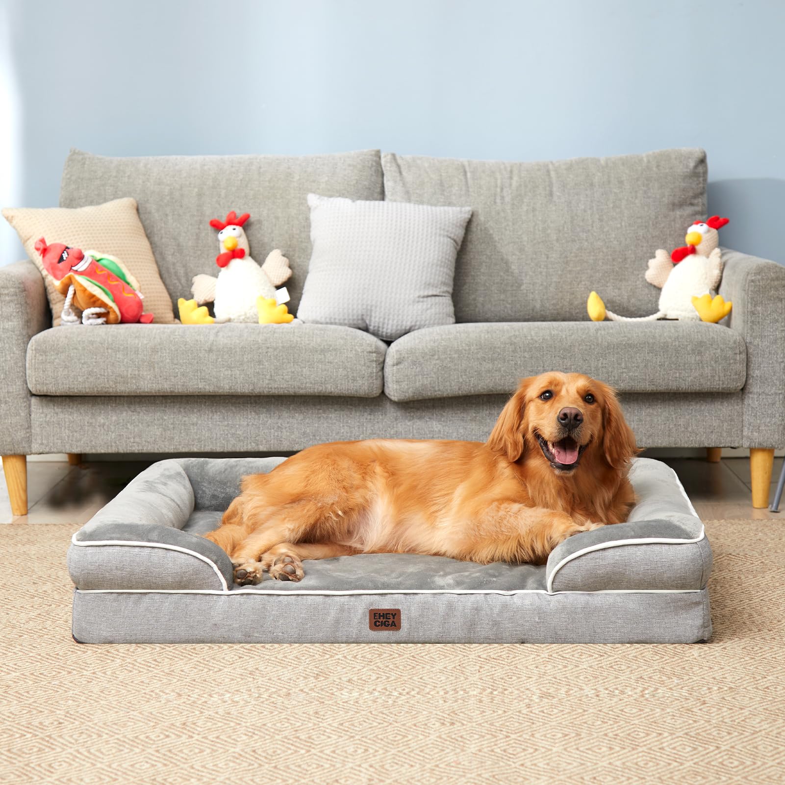 EHEYCIGA spacious bed designed for large breeds and comfort.