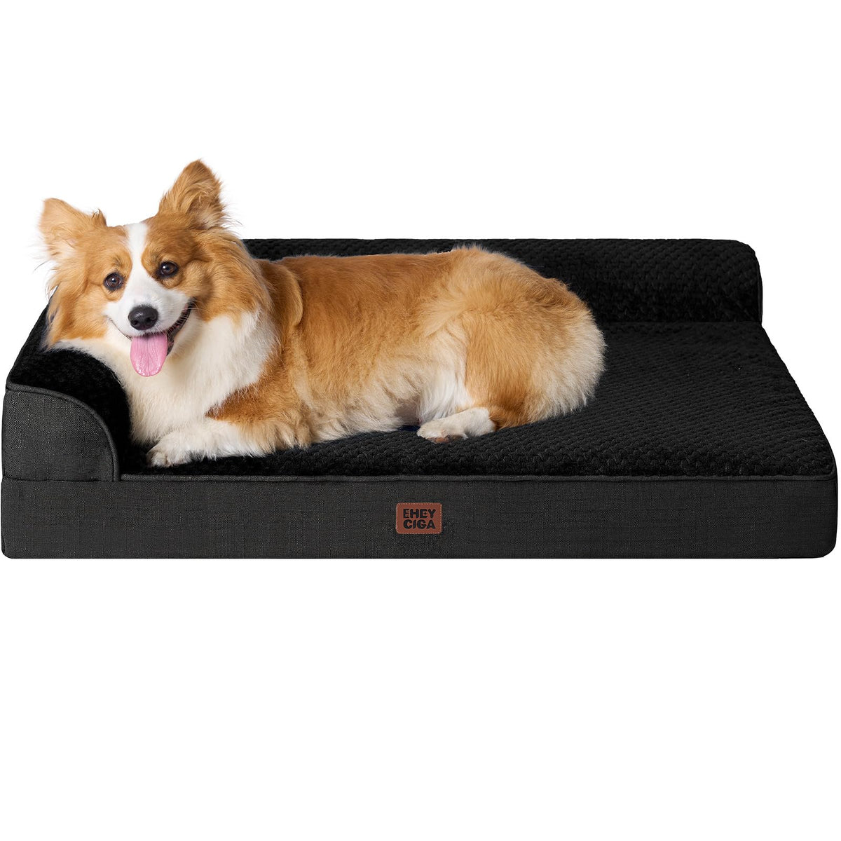 EHEYCIGA large dog bed with egg crate foam for comfortable support.
