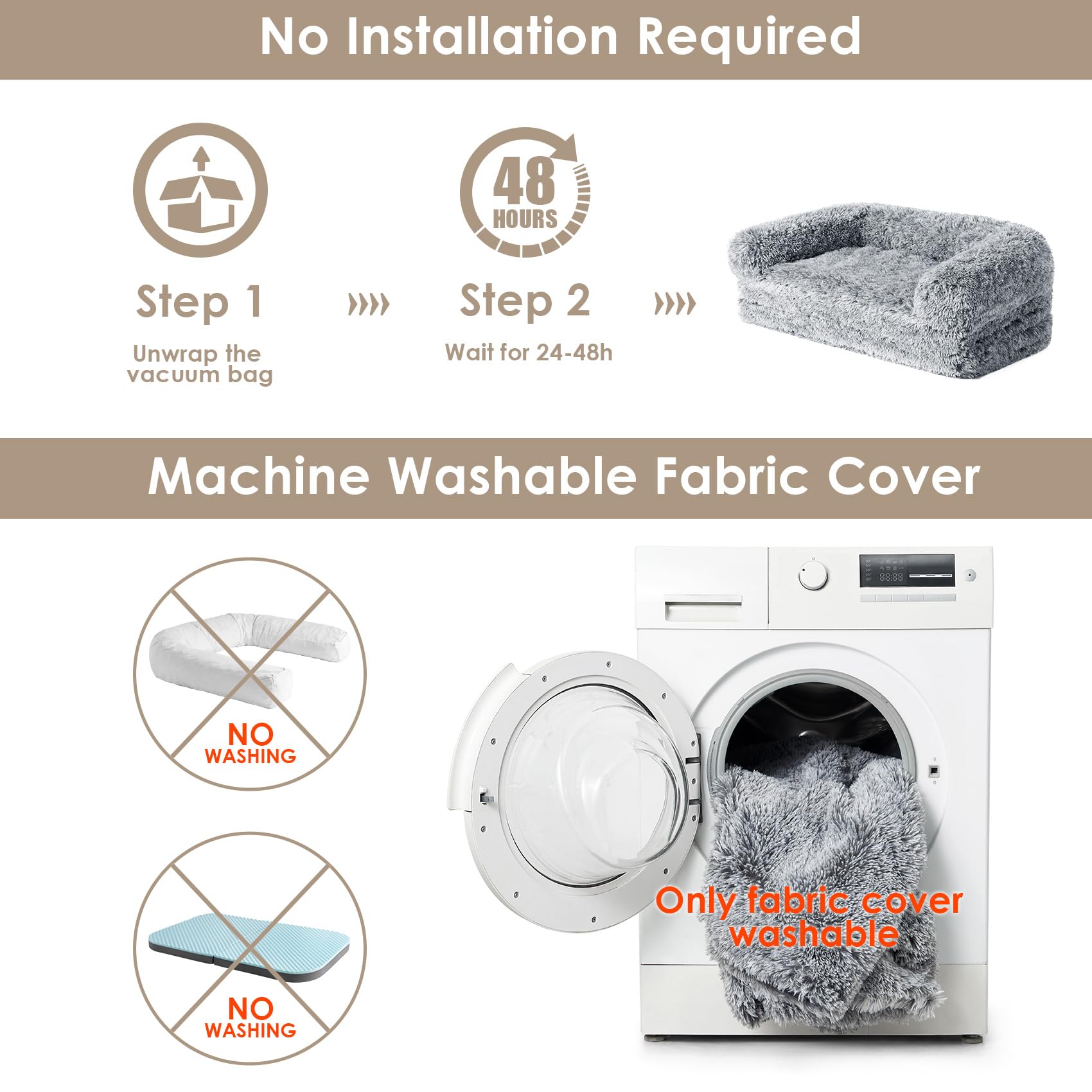 EHEYCIGA machine-washable cover enables easy cleaning