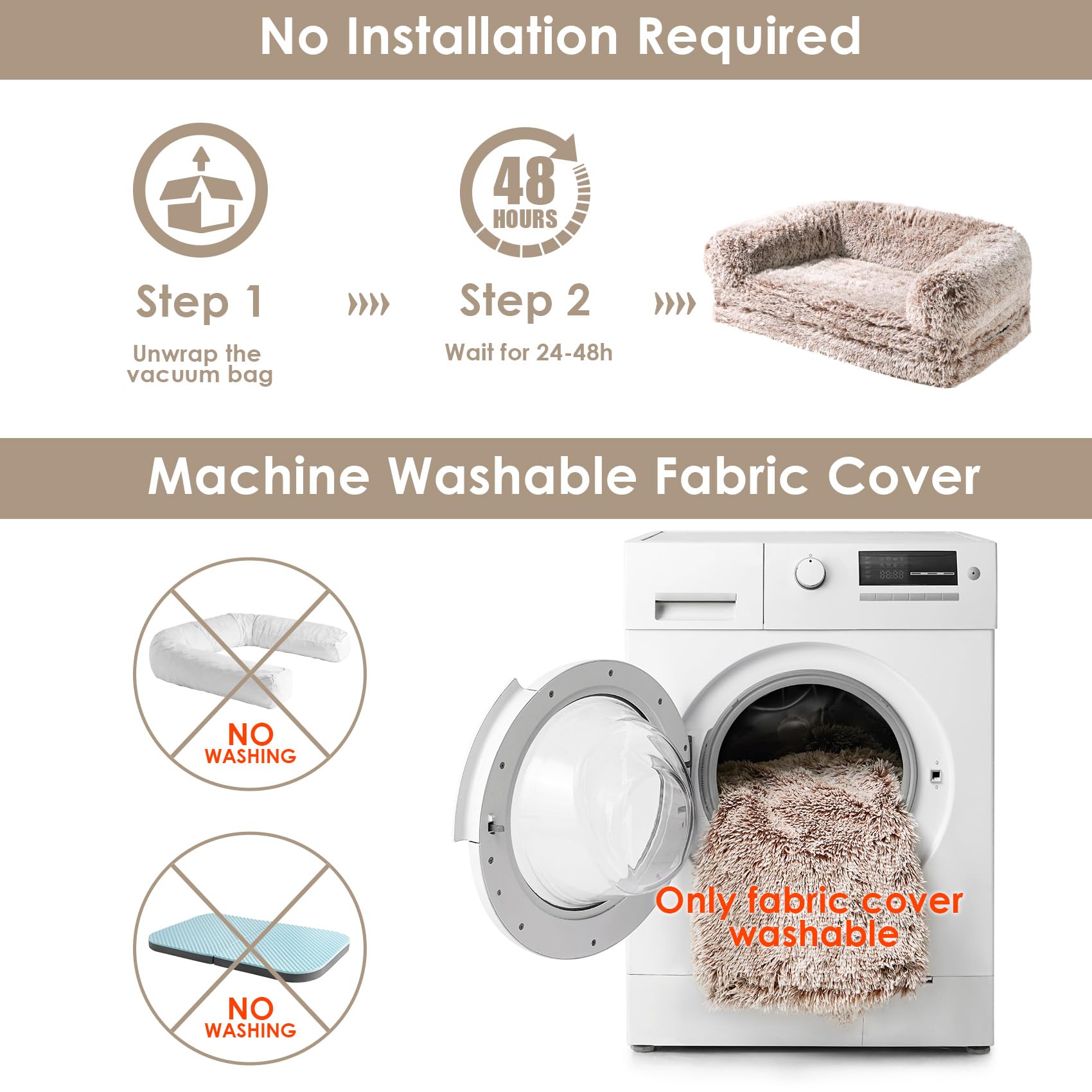 EHEYCIGA machine-washable cover simplifies cleaning.