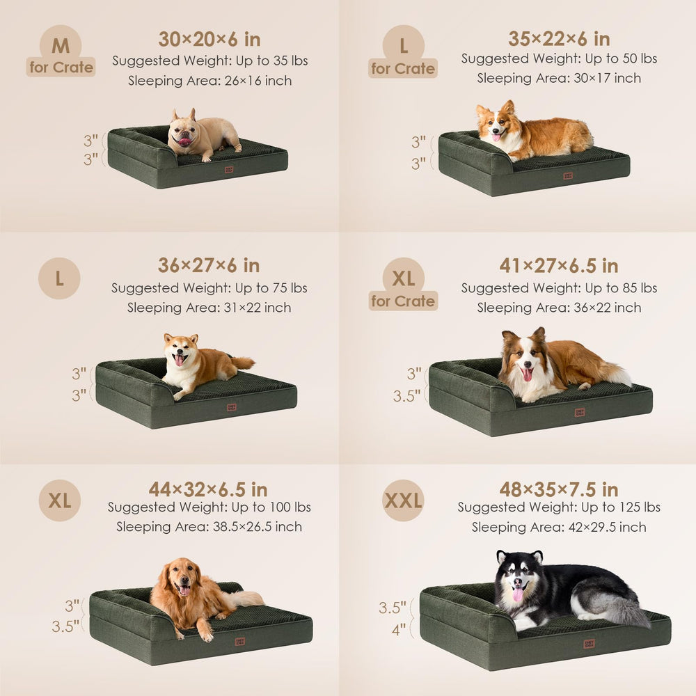 EHEYCIGA memory foam closeup emphasizes cushioning for joints and elder dogs.
