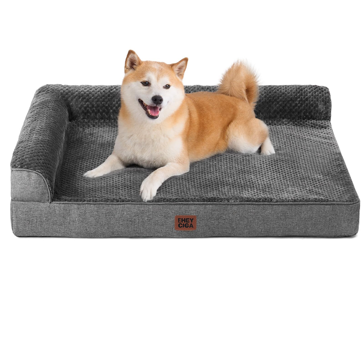 EHEYCIGA memory foam dog bed with egg crate top for pressure relief