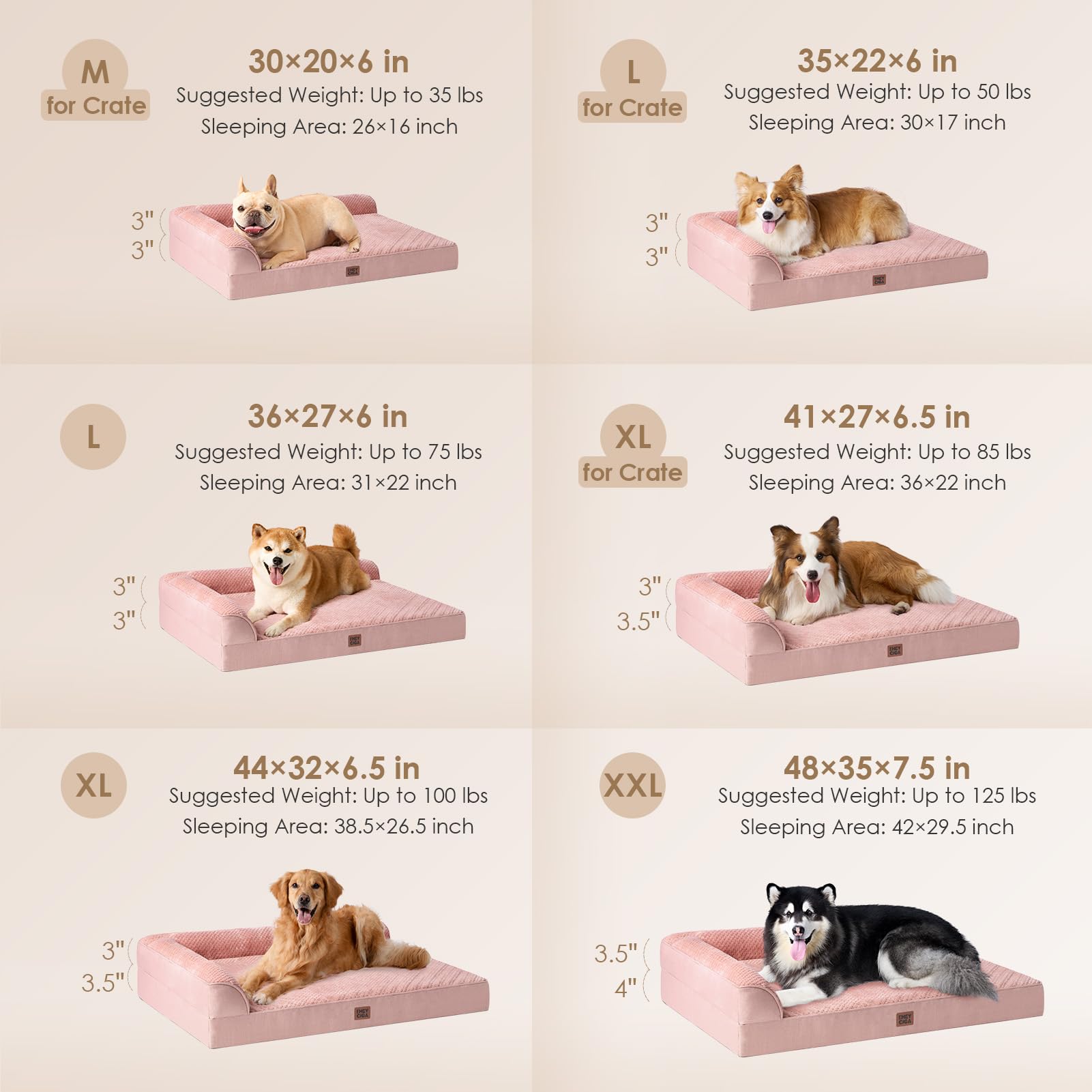 EHEYCIGA memory foam egg crate top cushions joints for elder dogs