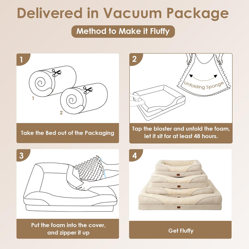 EHEYCIGA memory foam needs 24–48 hours to fully expand after unpacking
