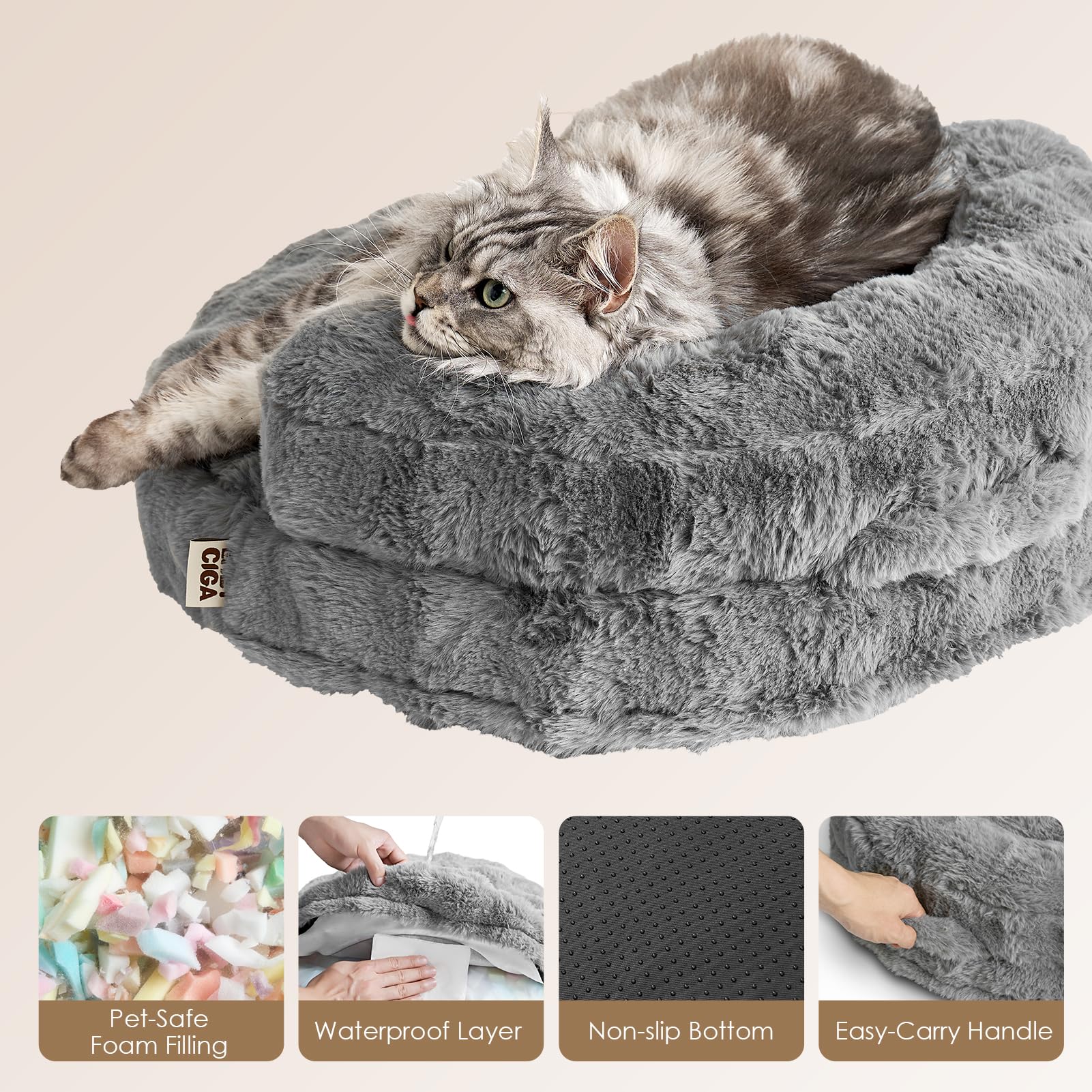 EHEYCIGA non-slip-base-dots keeps the bed steady on smooth floors