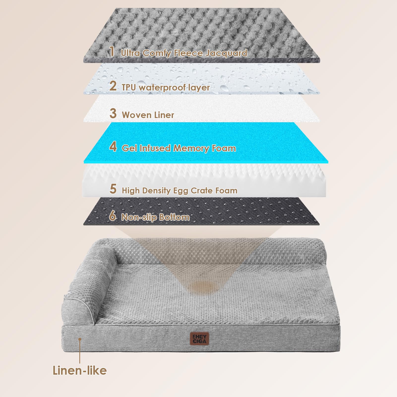 EHEYCIGA non-slip bottom keeps the bed steady.