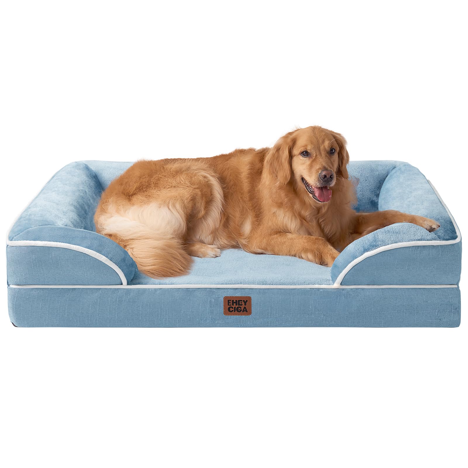 EHEYCIGA orthopedic bed front view with ample joint support for large dogs.
