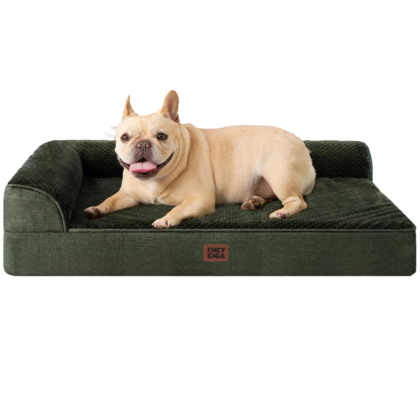 EHEYCIGA orthopedic bed front view highlighting neck support for restful naps.