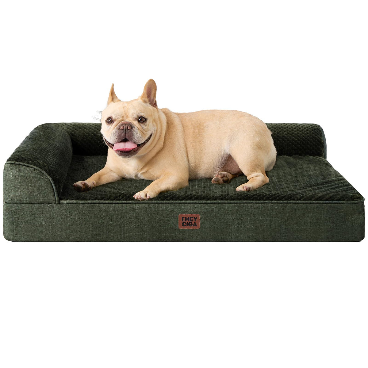 EHEYCIGA orthopedic bed front view highlighting neck support for restful naps.