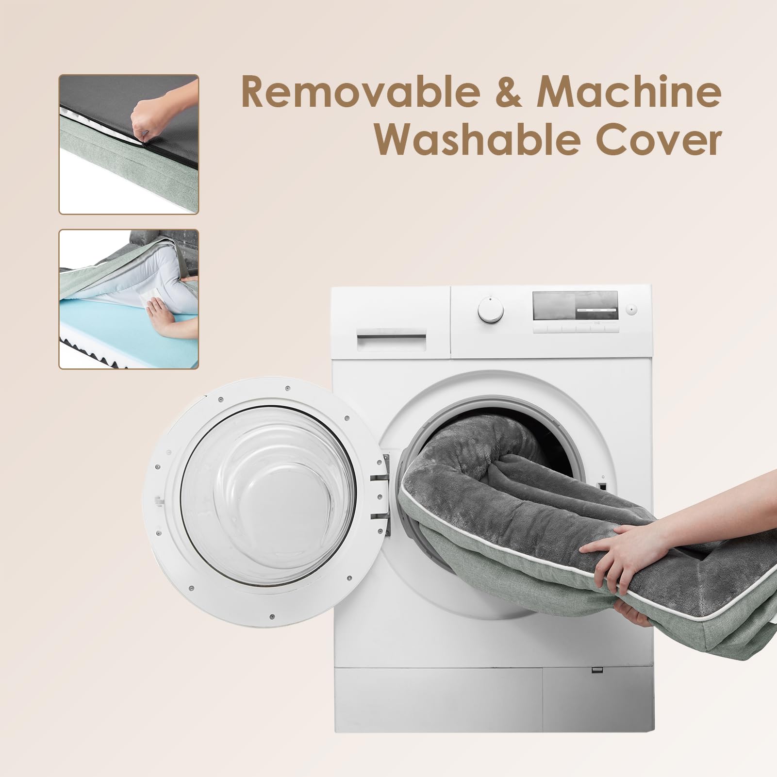 Removable zipper cover of the EHEYCIGA bed for easy cleaning