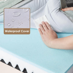 Waterproof cover detail on EHEYCIGA bed with dry surface and protected interior