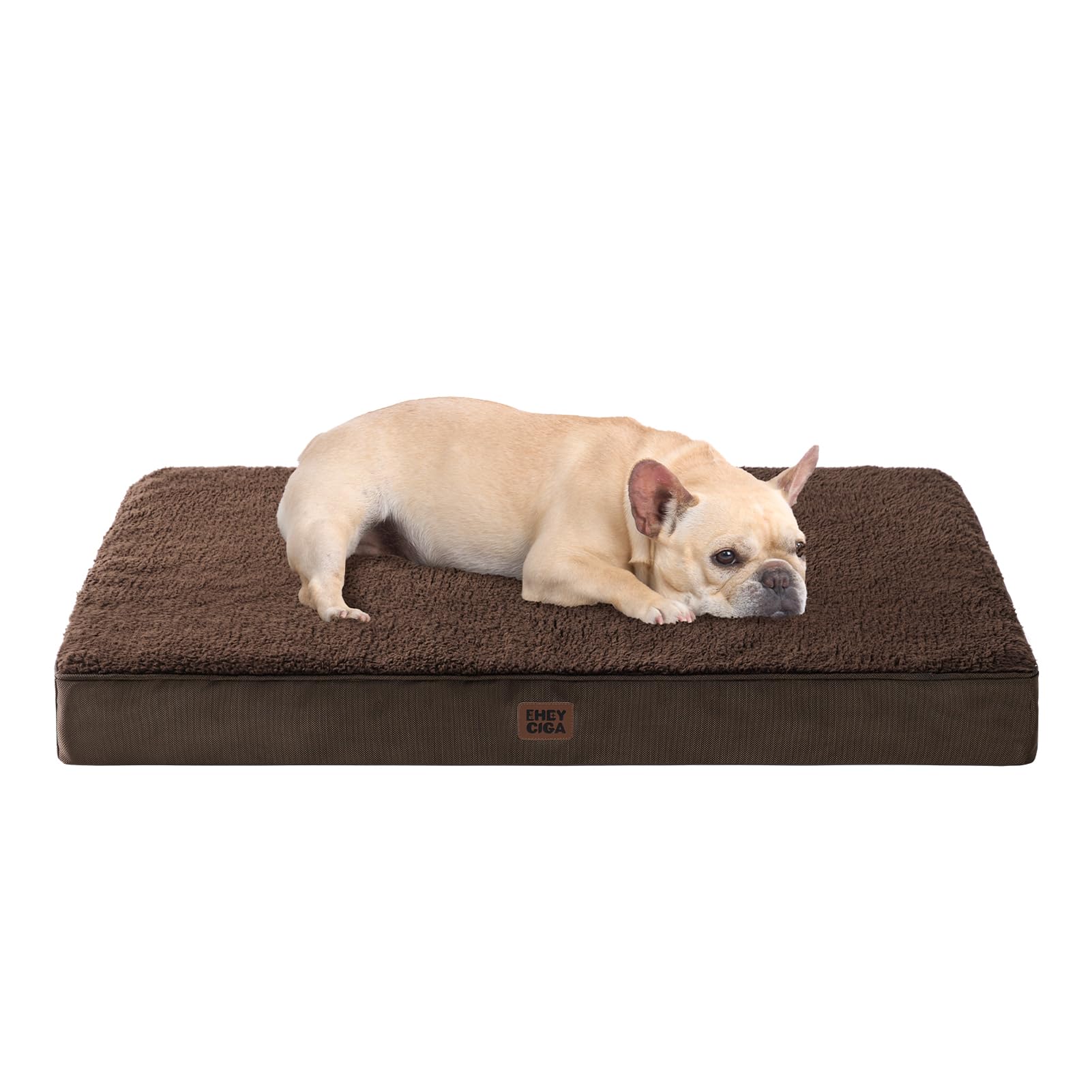 EHEYCIGA orthopedic bed 30x20 brown with removable cover for crate comfort