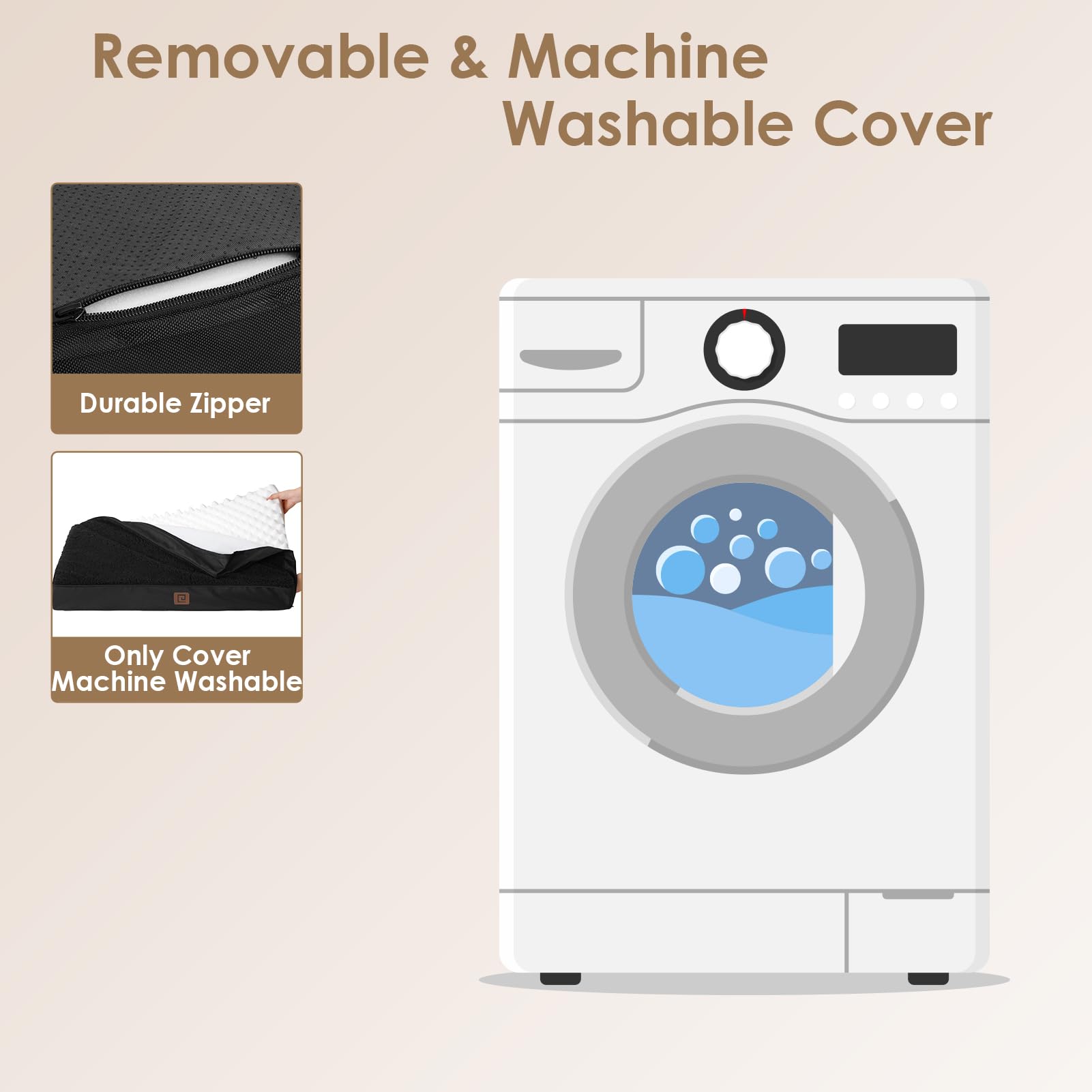 EHEYCIGA bed care with machine-washable cover for quick cleanup.