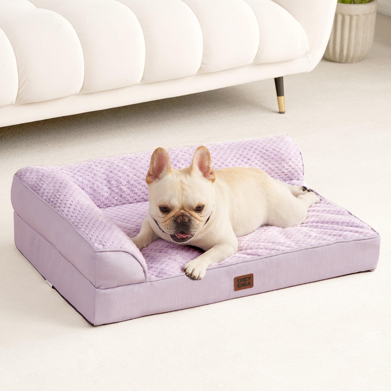 Generous 30x20x6 size fits medium dogs in crates or on couches.