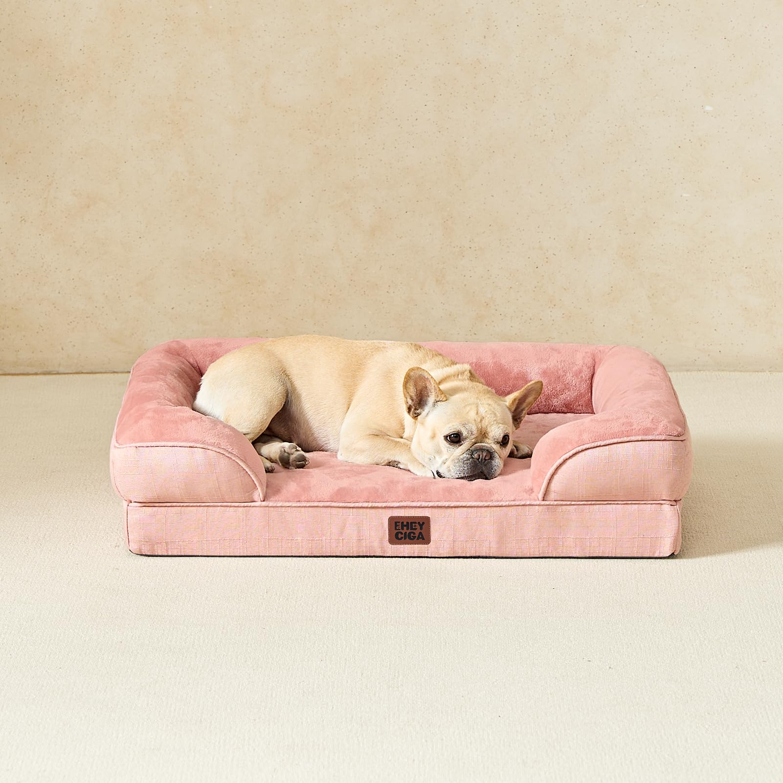 Dusty pink EHEYCIGA bed blends softly with home décor.