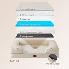 EHEYCIGA orthopedic-dog-bed egg-crate-foam relieves pressure for restful sleep.