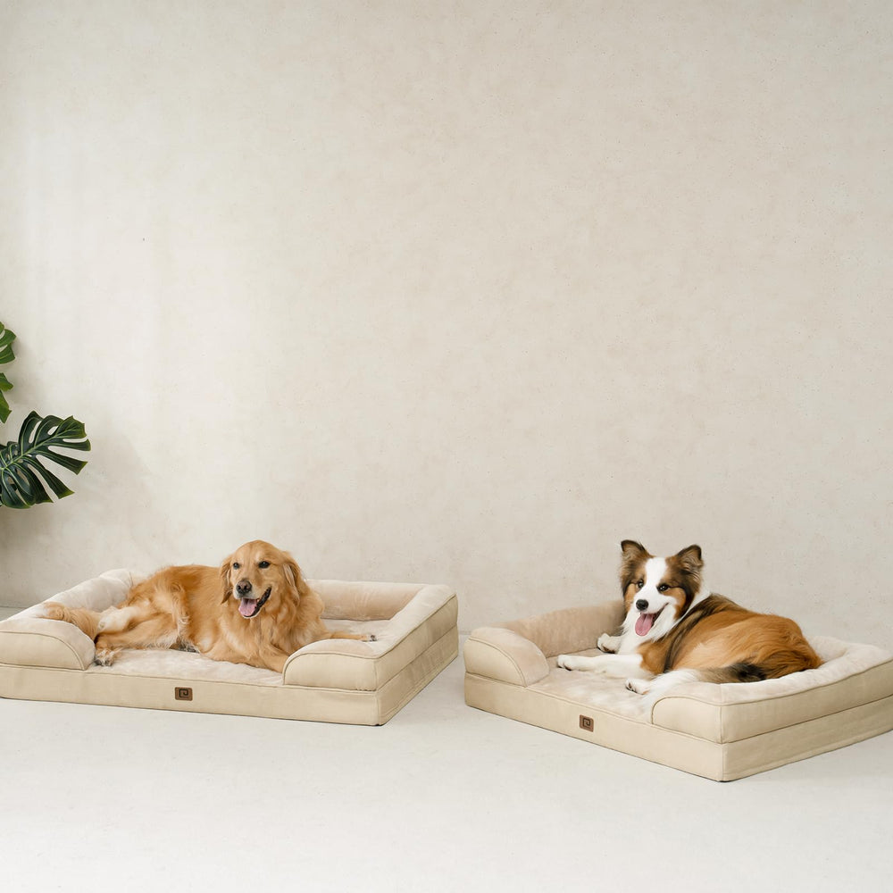 EHEYCIGA faux linen sides add style while keeping the bed snug.
