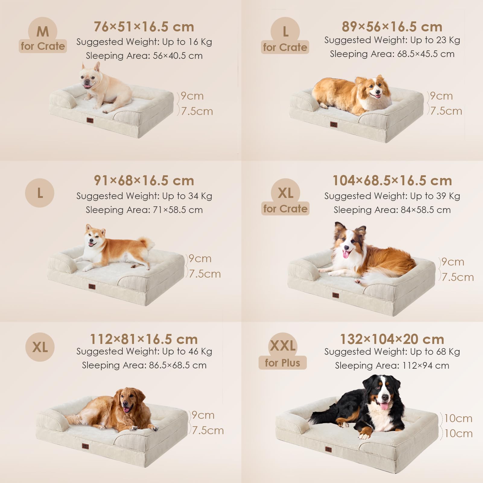 EHEYCIGA orthopedic-dog-bed faux-linen-sides add cozy, snuggle-worthy edges for comfort.