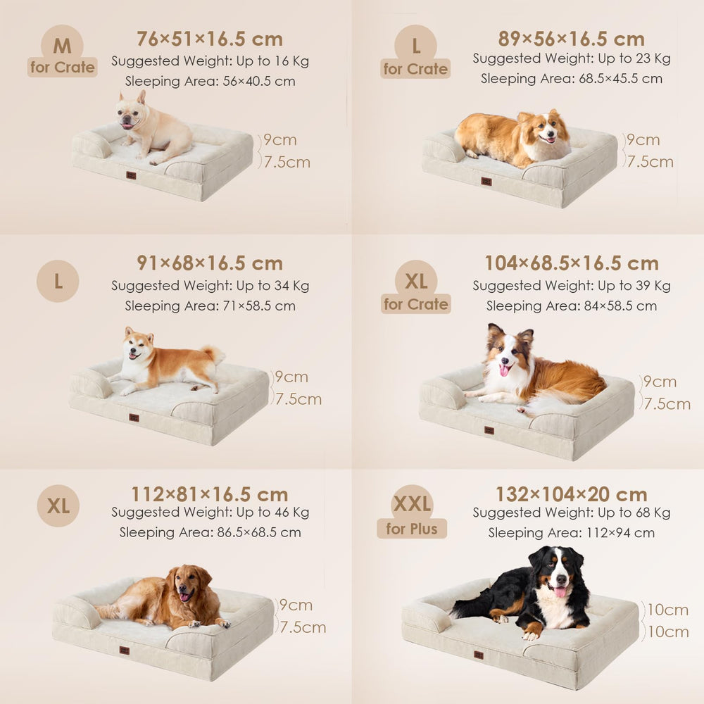 EHEYCIGA orthopedic-dog-bed faux-linen-sides add cozy, snuggle-worthy edges for comfort.