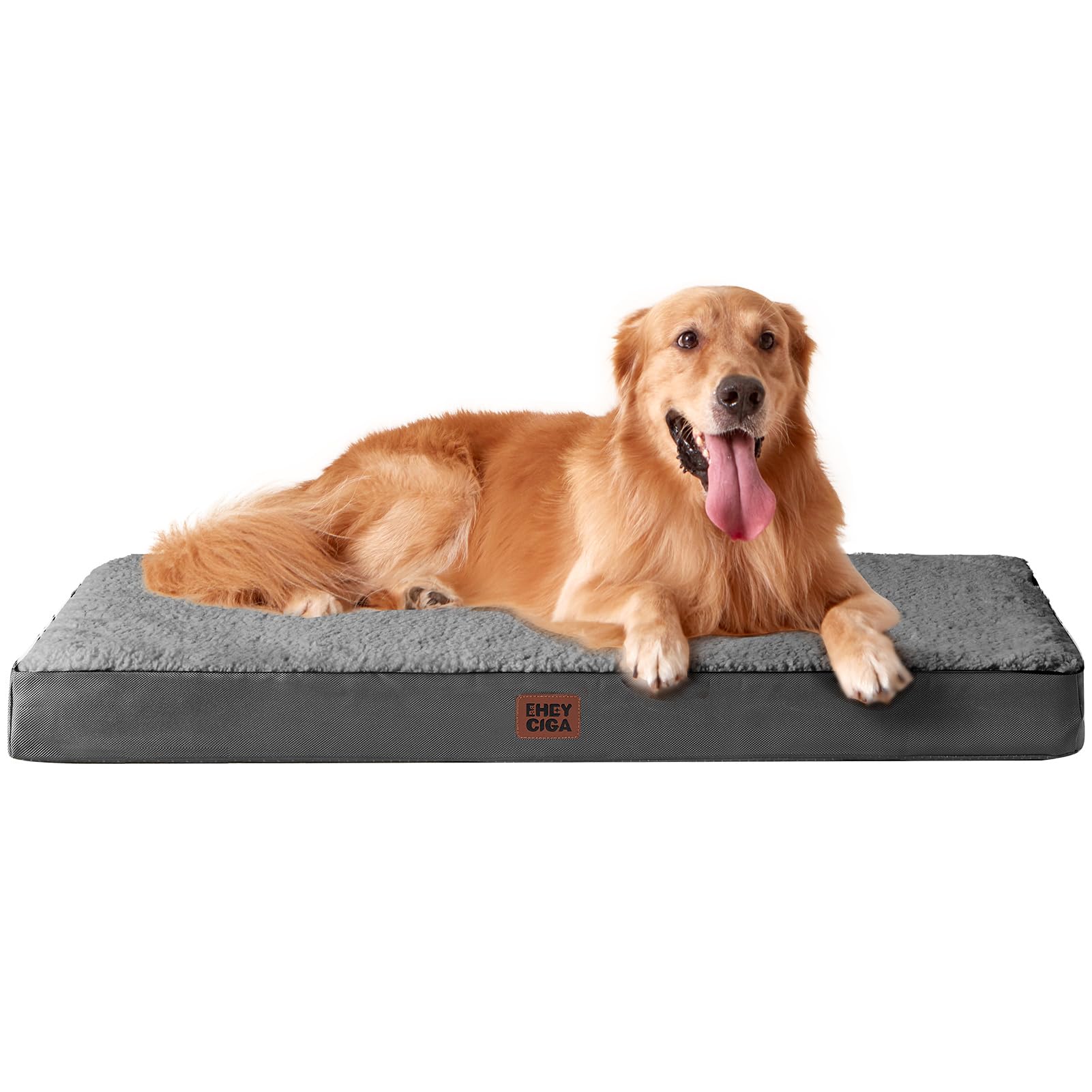 EHEYCIGA orthopedic dog bed in grey with 36x27x3.5 inch dimensions for large dogs