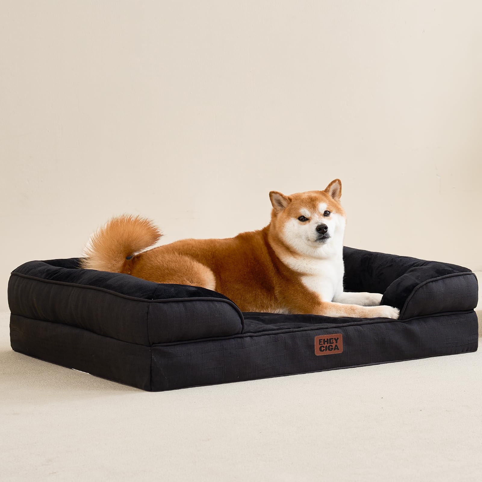 EHEYCIGA dog bed in use on a cozy floor setup