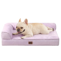 EHEYCIGA orthopedic dog bed with L-shaped design supports neck and head.