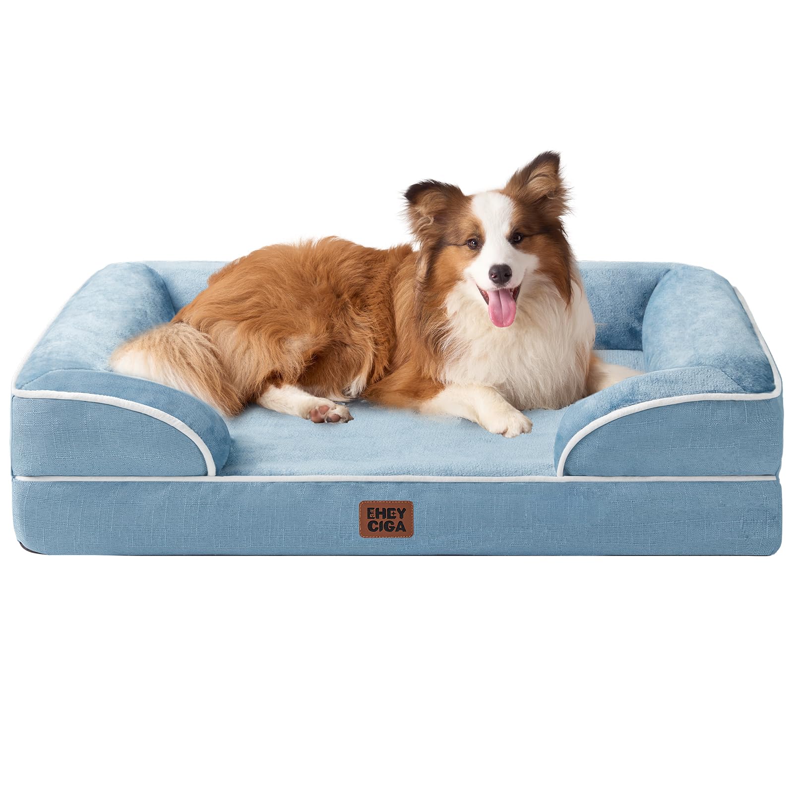EHEYCIGA orthopedic dog bed large front view with supportive memory foam.