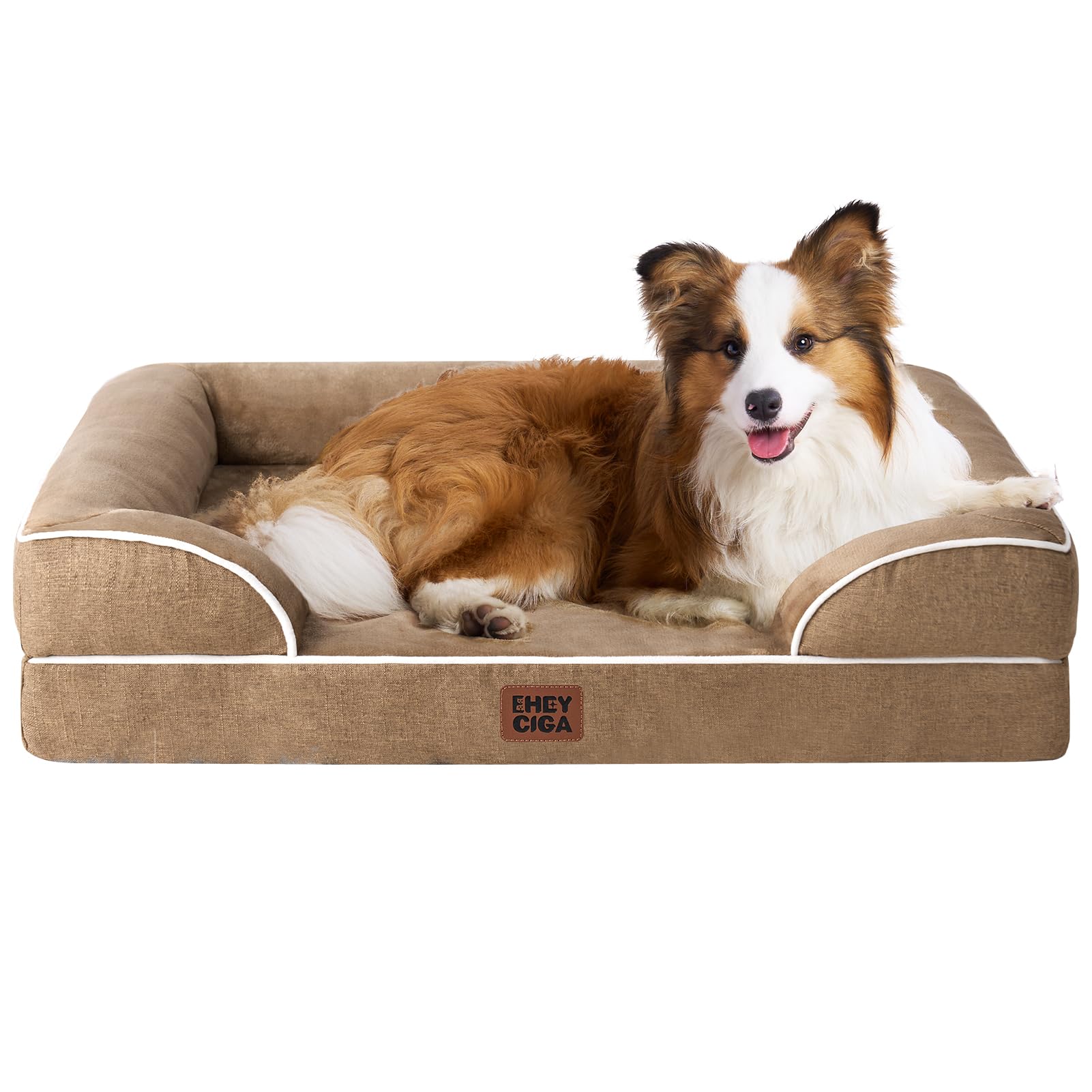 EHEYCIGA orthopedic dog bed top view demonstrates memory foam support