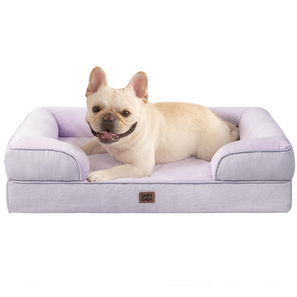 EHEYCIGA orthopedic dog bed lilac with memory foam for joint comfort