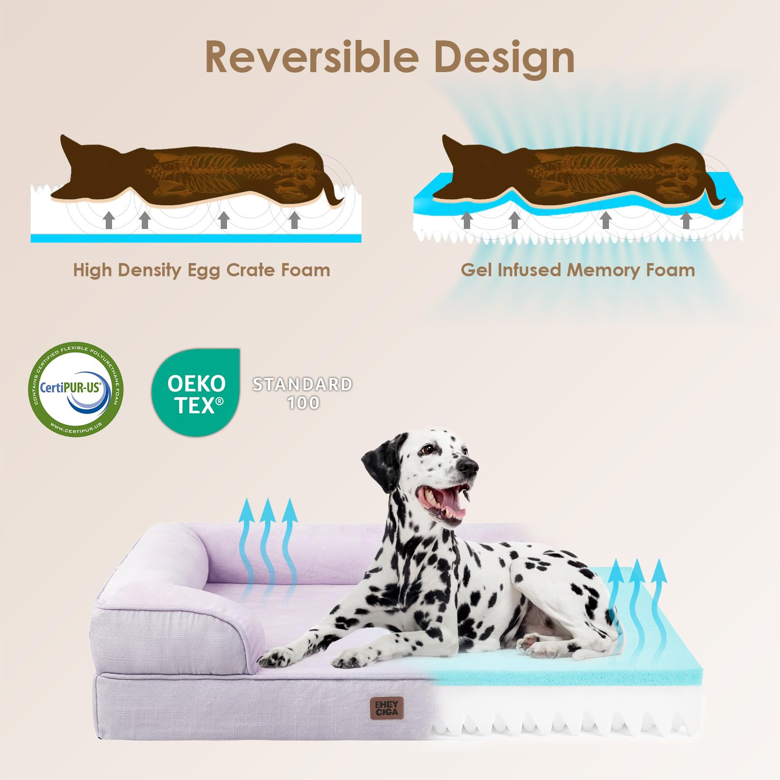 EHEYCIGA lilac bed with waterproof cover helps keep surface dry between washes