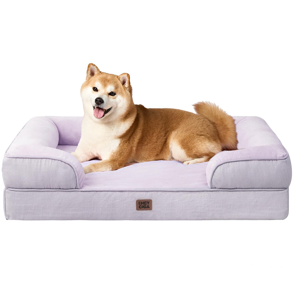 EHEYCIGA orthopedic dog bed with memory-foam-egg-crate for joint comfort.