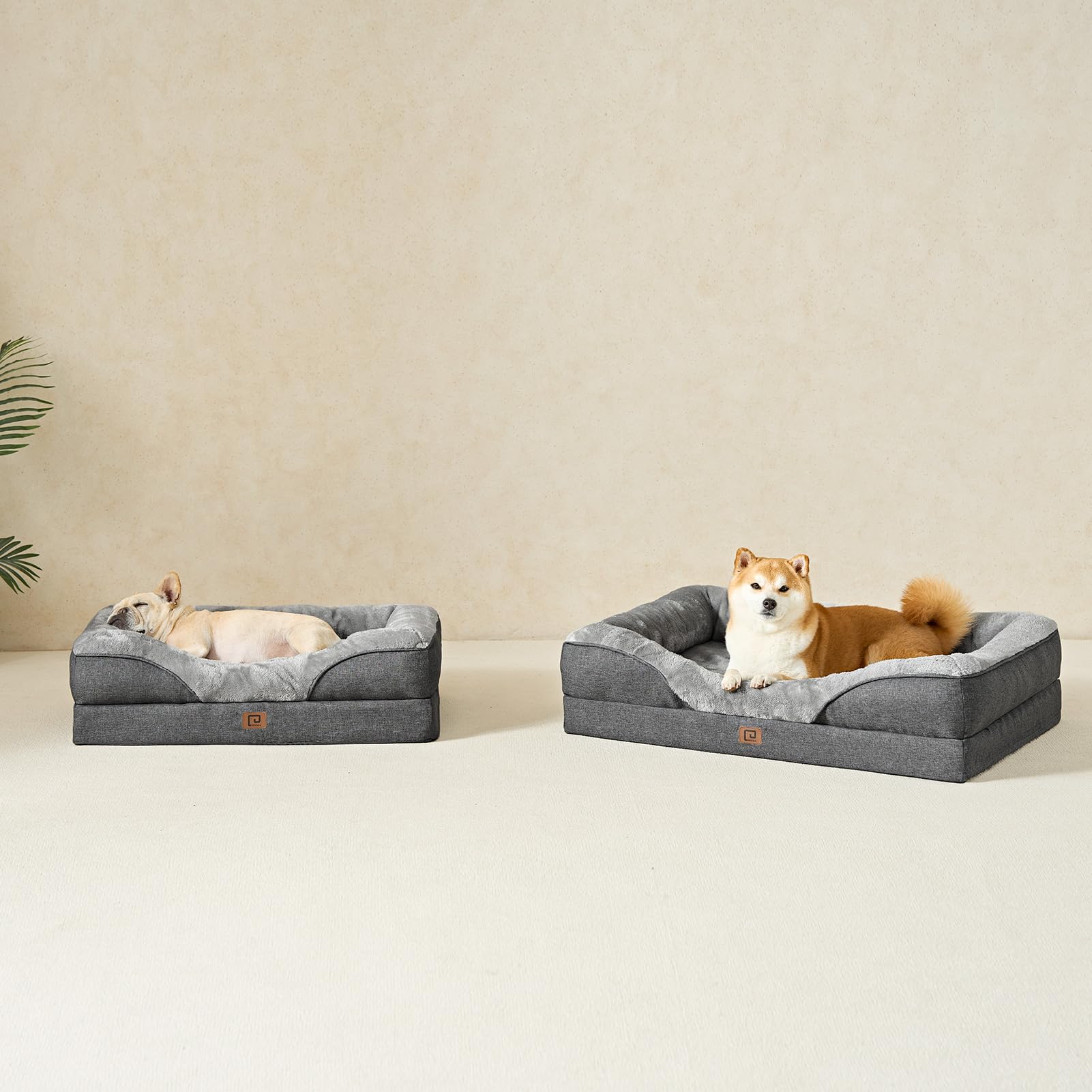 EHEYCIGA bolster bed inviting dogs to curl up for restful sleep