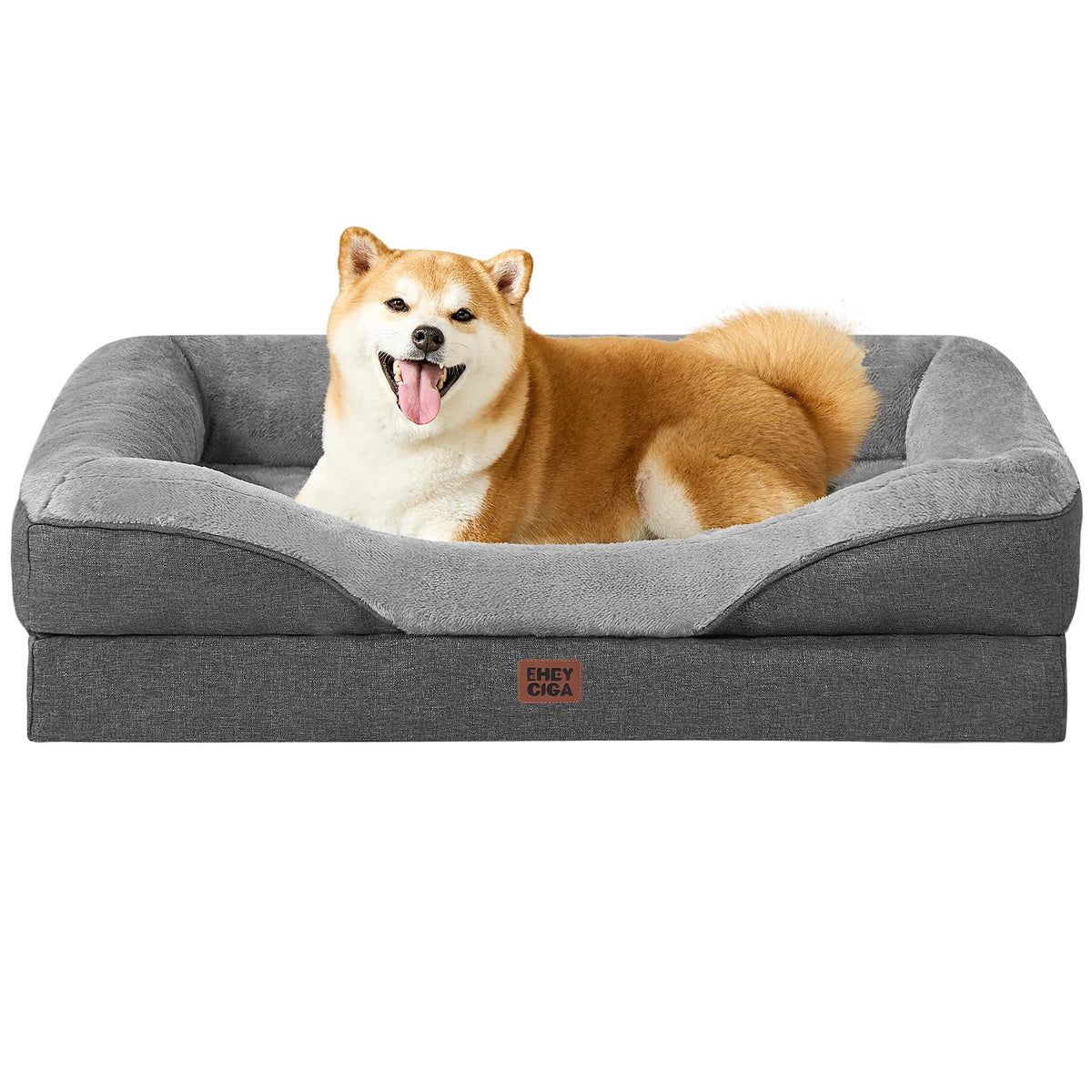 EHEYCIGA orthopedic dog bed with memory-foam layer supports large dogs