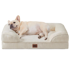 EHEYCIGA orthopedic bed with memory foam, top view showing plush surface and contours
