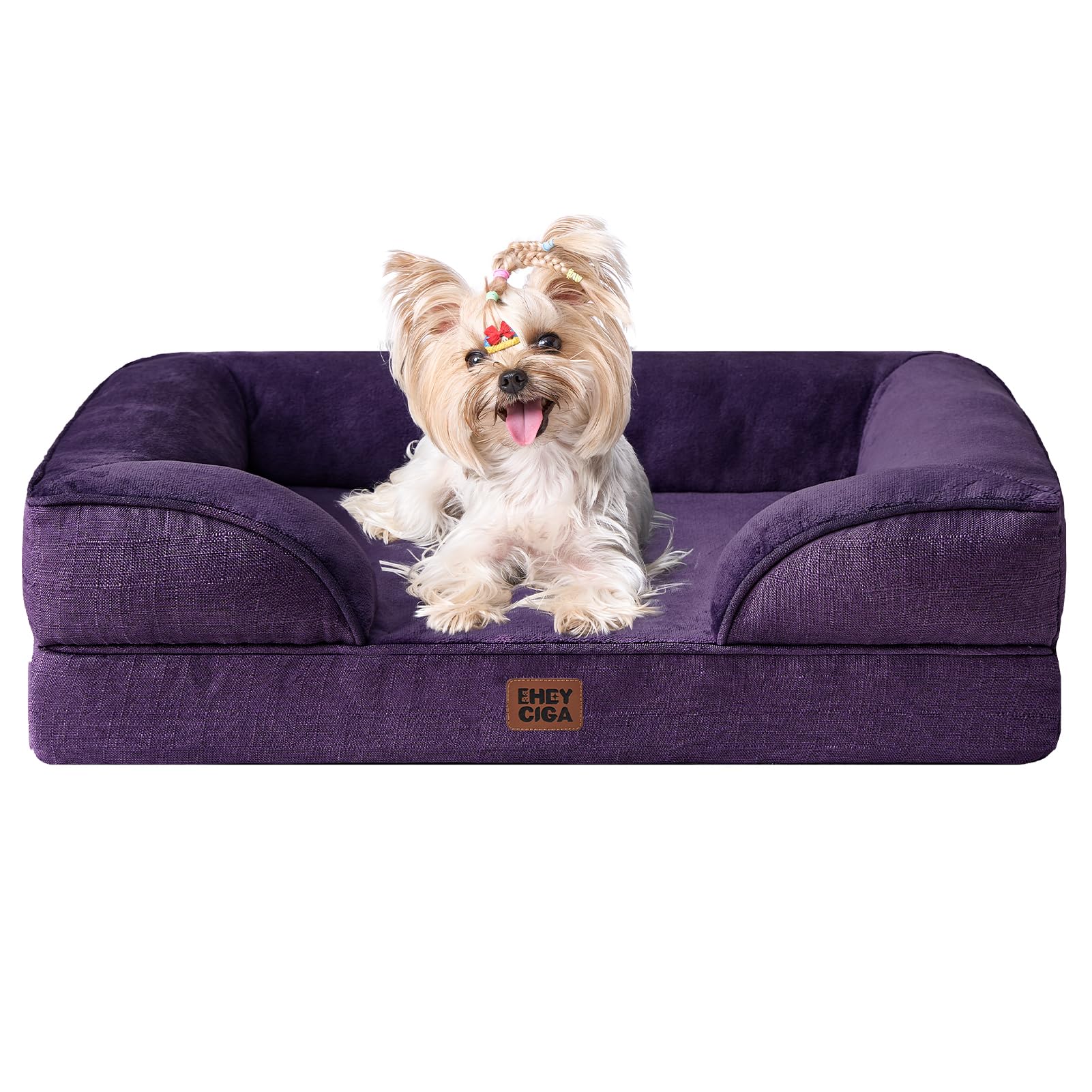 EHEYCIGA orthopedic dog bed with memory foam core for joint comfort.