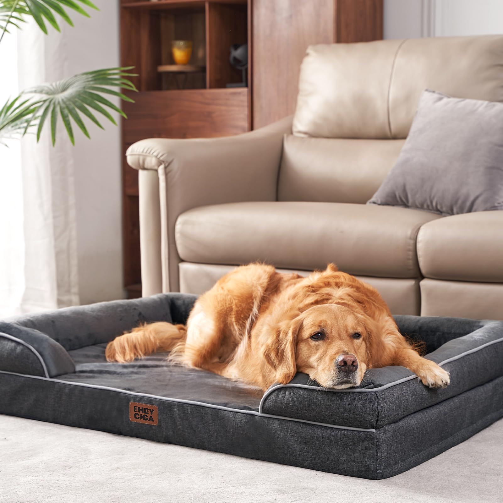 EHEYCIGA bed fits multiple sizes for medium to extra-large dogs.