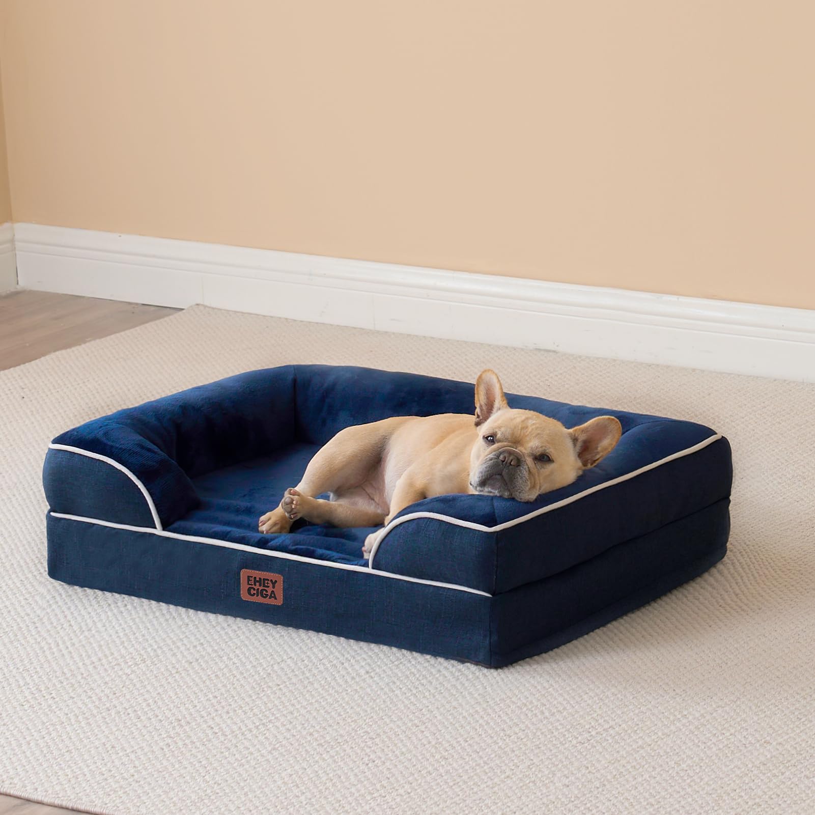 EHEYCIGA navy fabric highlights a soft, durable sleeping surface.