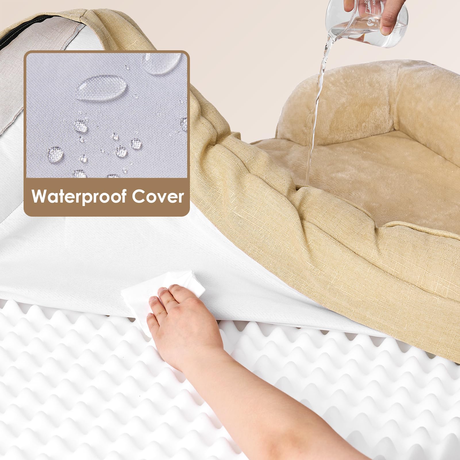 EHEYCIGA bed has a non-slip bottom to keep it steady on slick floors.