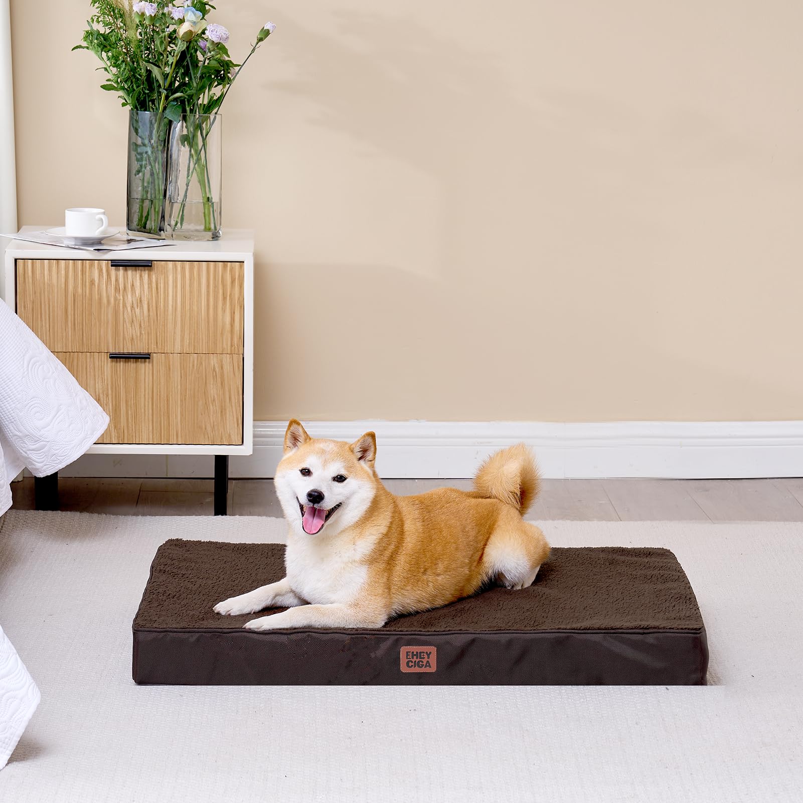 Bed reclaims shape after unpacking within 24 to 48 hours