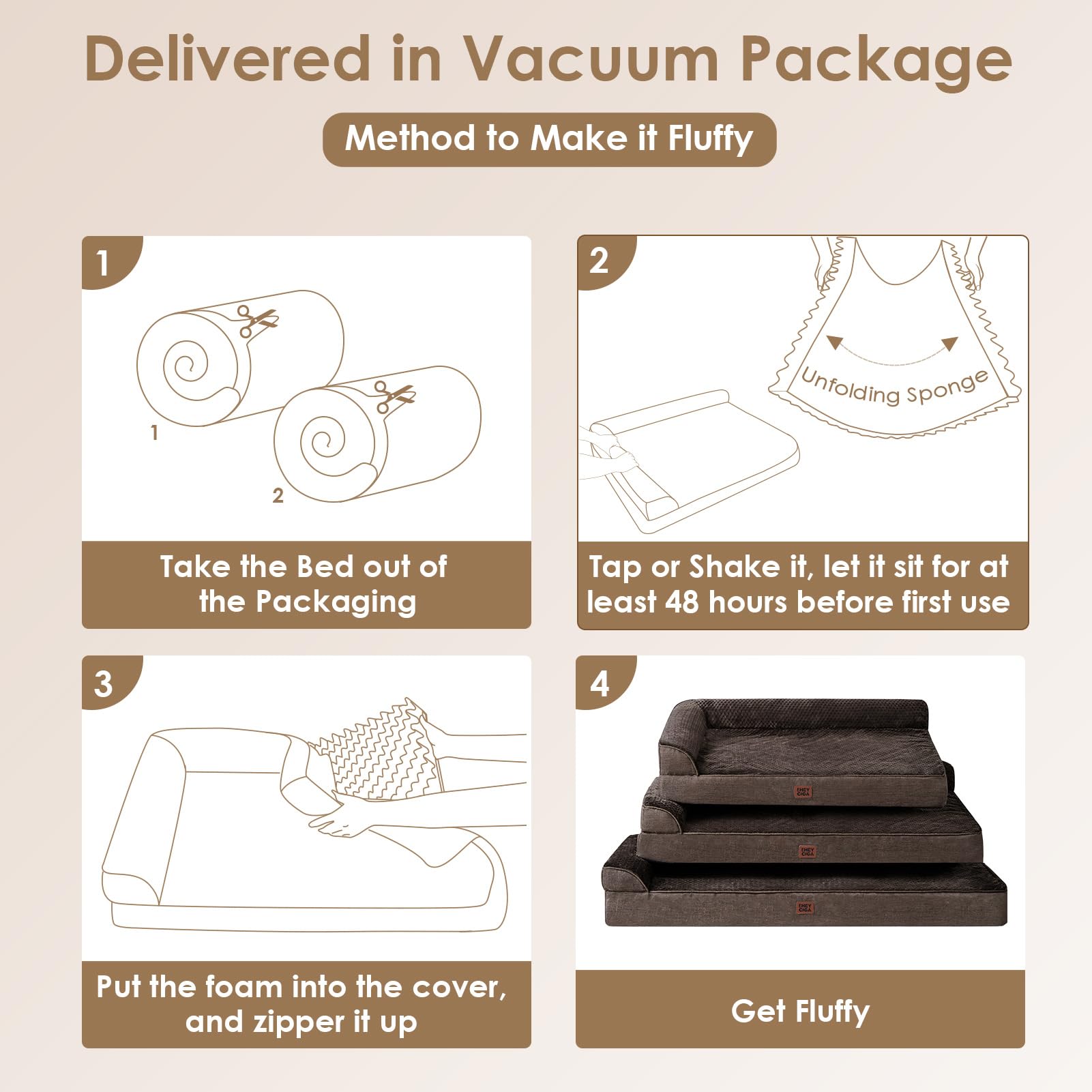 Removable cover with zipper enables easy cleaning.