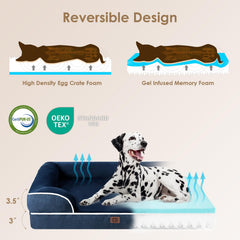 EHEYCIGA orthopedic dog bed side bolster view shows neck and head support