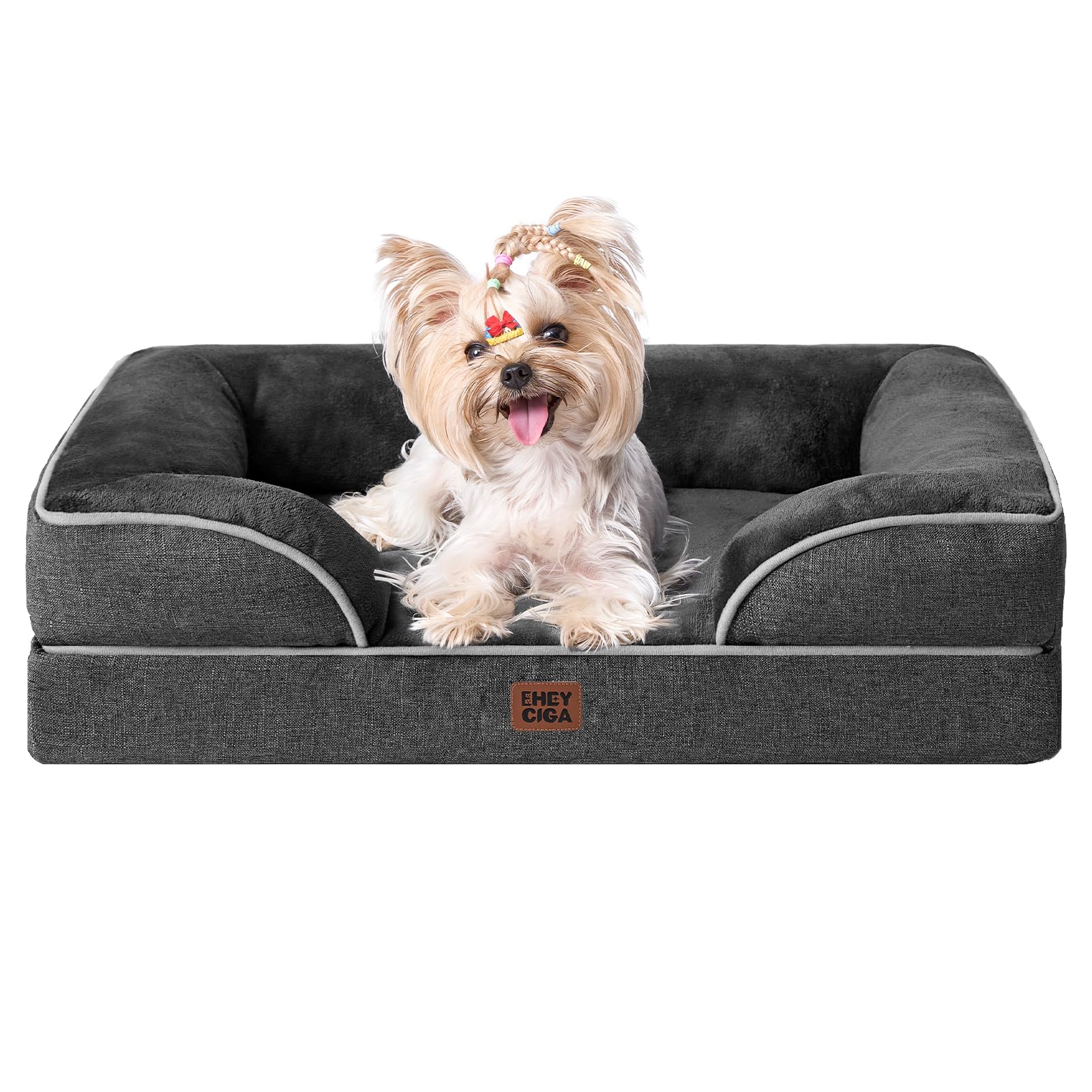 EHEYCIGA orthopedic dog bed top view showing memory foam comfort for joints