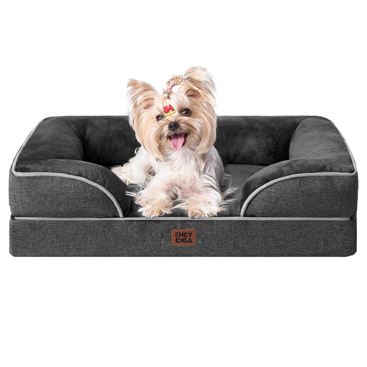 EHEYCIGA orthopedic dog bed top view showing memory foam comfort for joints