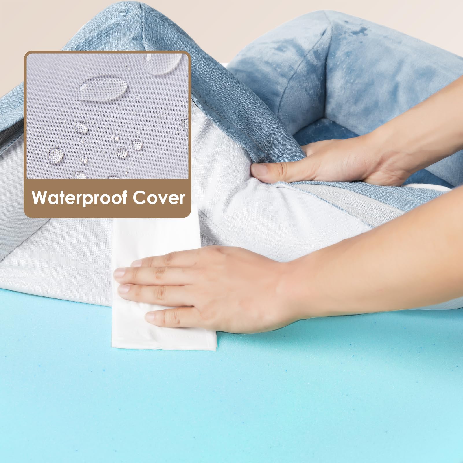 EHEYCIGA orthopedic bed waterproof-cover protects the sleeping surface from moisture.