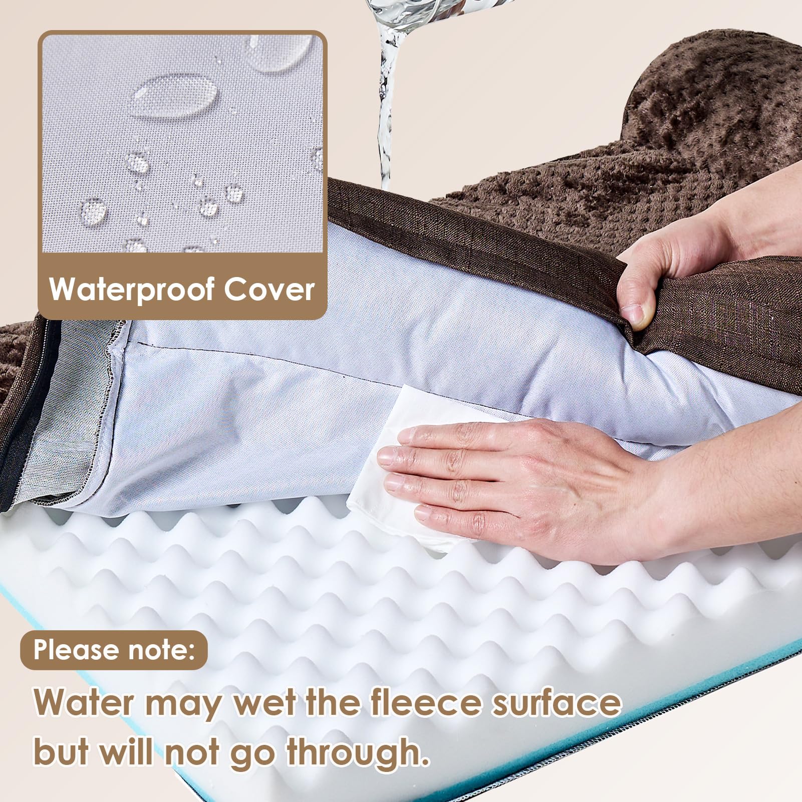 Waterproof film protects the cushion for long-lasting use.