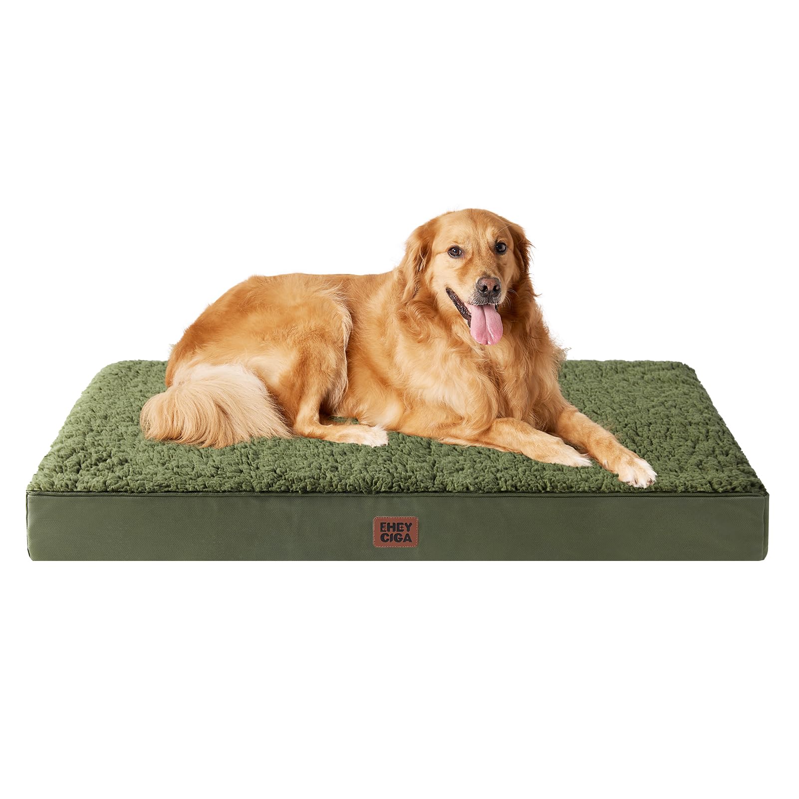 EHEYCIGA orthopedic XL dog bed cover shows removable fabric for easy cleaning.